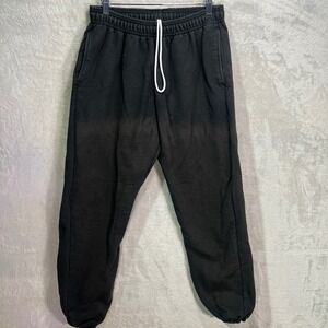Vintage Hanes Mens Sweatpants Black Joggers Medium Elastic‎ Waist *Read